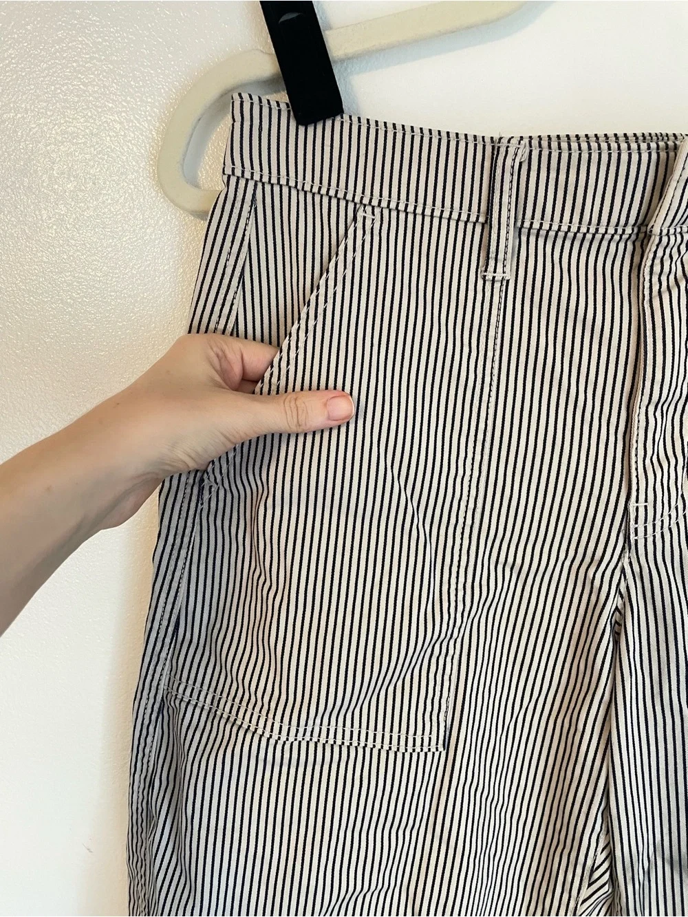Vintage Railroad Stripe barrel Pants Women's Cropped 4 petite